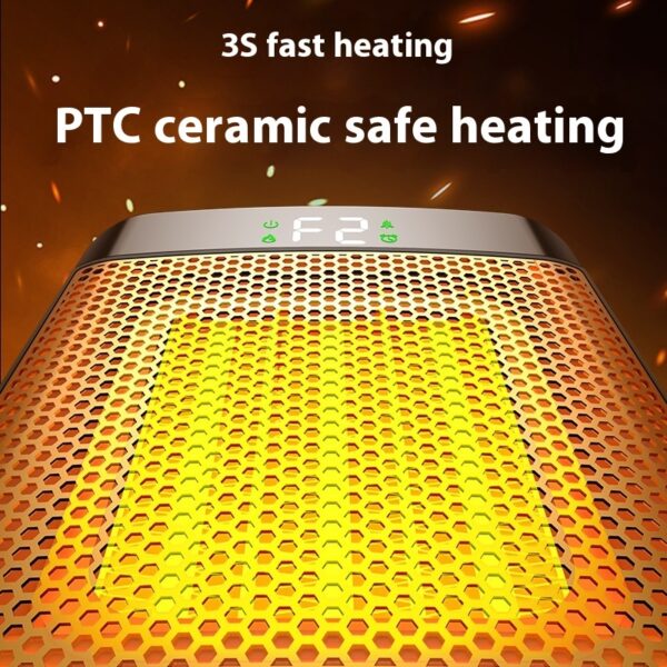 Fan Heater 3D Dynamic Flame Bathroom Home Heater 1500W Portable Household ECO Electric Heater PTC Fast Heating Shake Head Warmer - Image 4