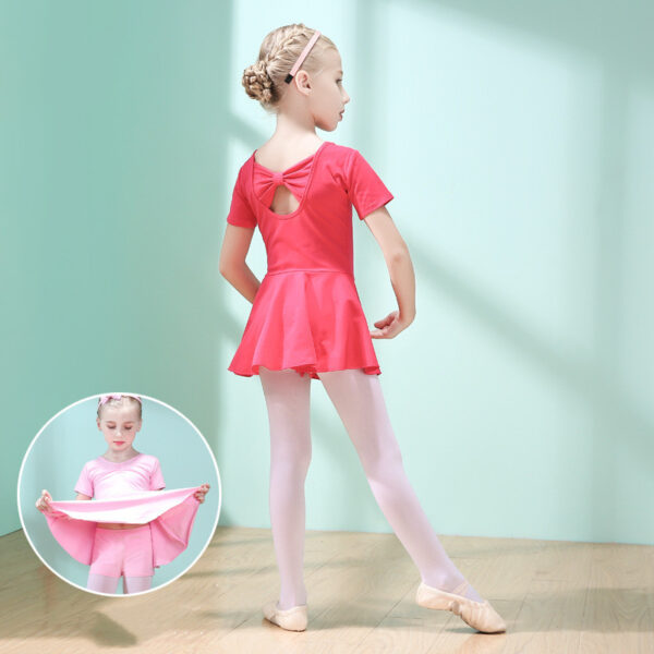 Children Dance Clothing Summer Short-sleeved Girls Dance Skirt Children Exercise Clothing Ballet Dance Dress - Image 6