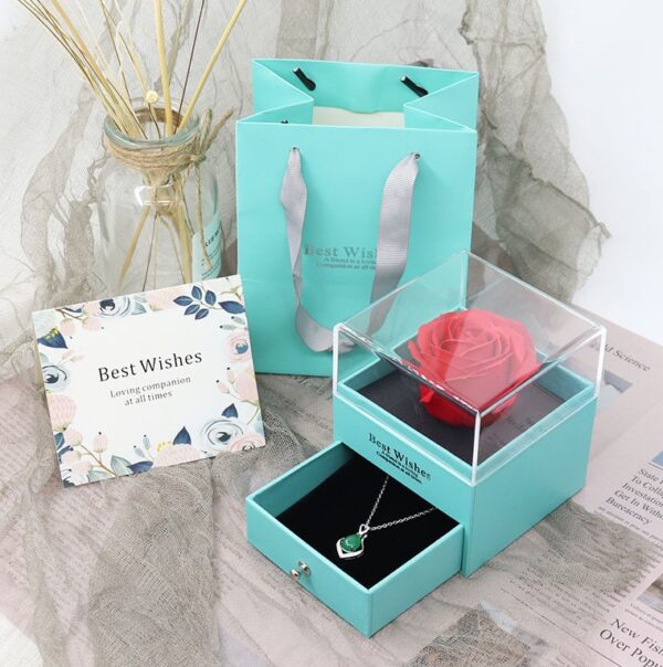 Eternal flower gift box Earring Necklace Pendant box couple ring box - Image 5