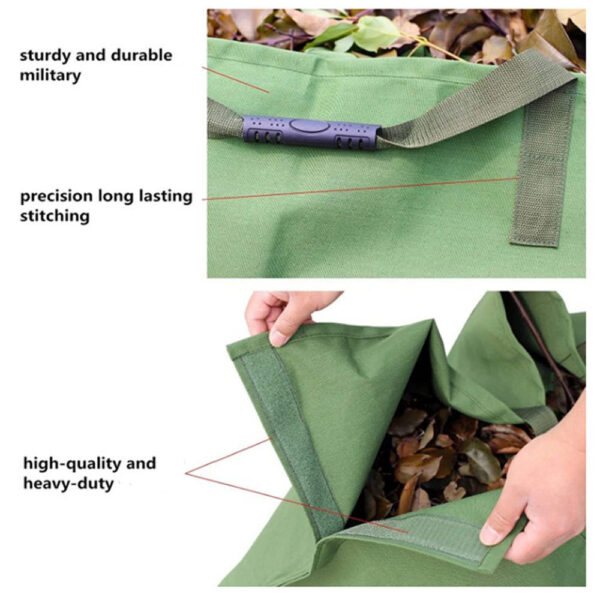 Garden Leaf Storage Outdoor Lawn Yard Waste Tarpaulin Container Recyclable Heavy Duty Garden Tote Garbage Bags - Image 4