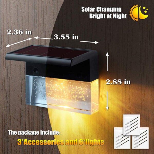 Waterproof New RGB LED Solar Light Step Fence Light - Image 10