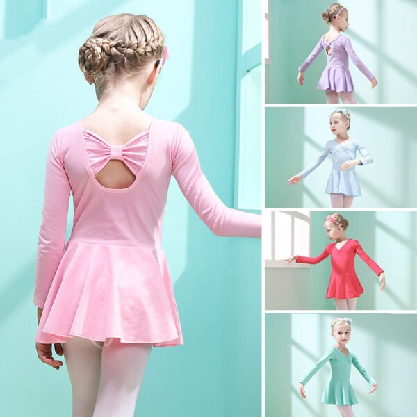 Children Dance Clothing Summer Short-sleeved Girls Dance Skirt Children Exercise Clothing Ballet Dance Dress - Image 8