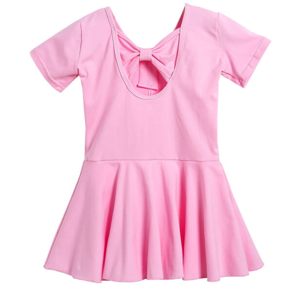 Children Dance Clothing Summer Short-sleeved Girls Dance Skirt Children Exercise Clothing Ballet Dance Dress - Image 3