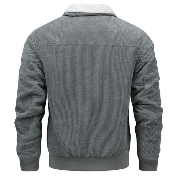 Winter Lapel Fleece Jacket With Pockets Warm Thicken Cotton Coat Men's Clothing - Image 6