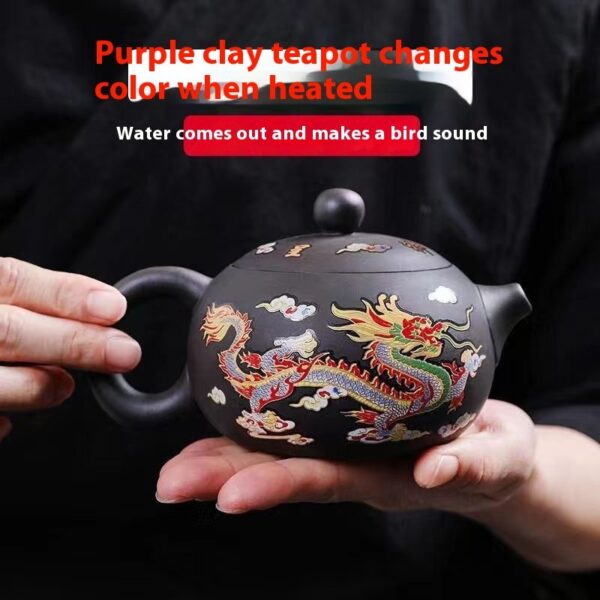 Chinese Style Hot Dragon And Phoenix Purple Sand Teapot - Image 2