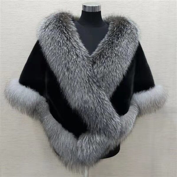 Imitated Mink Fox Fur Cape Coat Plus-sized Dress Shawl - Image 8