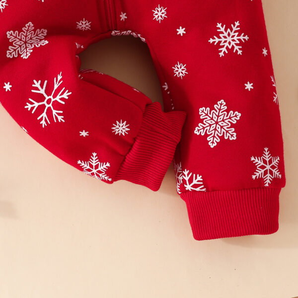 Baby Christmas Sweater Fabric Ears Hooded Jumpsuit Baby Romper - Image 3