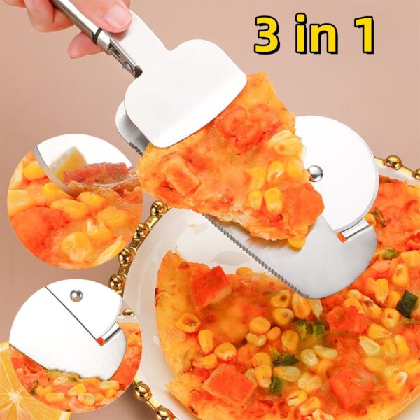 3-in-1 Pizza Cutter With Hanging Holes Labor-Saving Durable Rolling Cutter For Kitchen Cooking Kitchen Gadgets