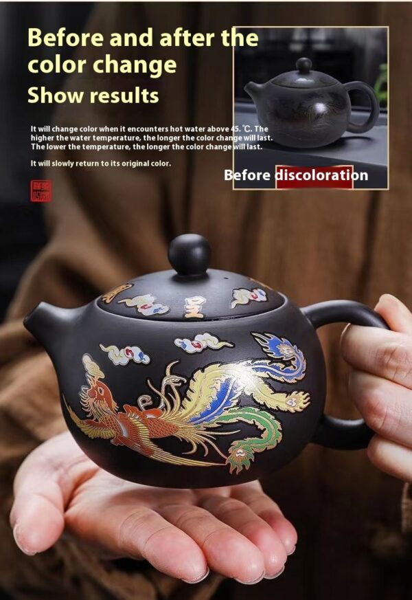 Chinese Style Hot Dragon And Phoenix Purple Sand Teapot - Image 3