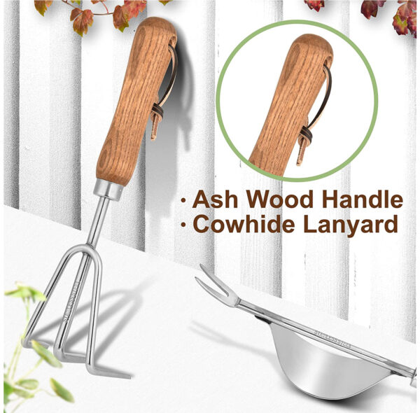 Garden Tools Stainless Steel Tools With Wooden Handle 4-piece Set - Image 2