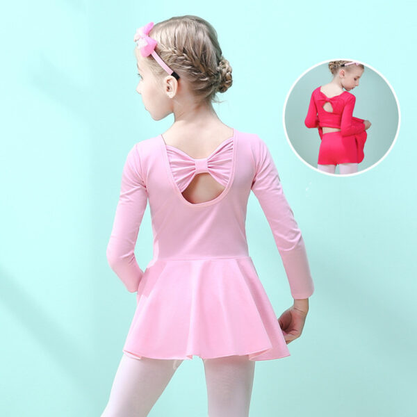 Children Dance Clothing Summer Short-sleeved Girls Dance Skirt Children Exercise Clothing Ballet Dance Dress - Image 2