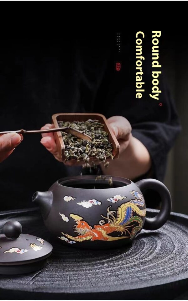 Chinese Style Hot Dragon And Phoenix Purple Sand Teapot - Image 6