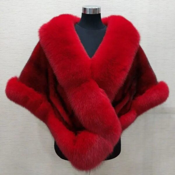 Imitated Mink Fox Fur Cape Coat Plus-sized Dress Shawl - Image 7