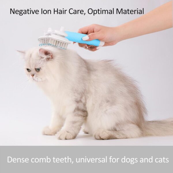 Pet Cat Brush Dog Slicker Brush Double-headed Negative Ion One-button Self Cleaning Dog Cat Hair Removal Pets Products - Image 7