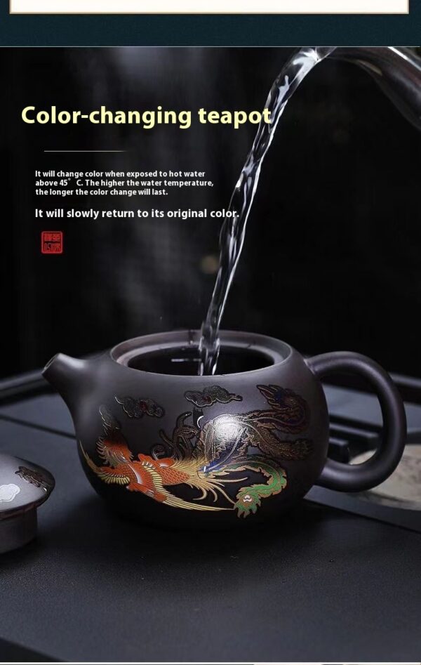 Chinese Style Hot Dragon And Phoenix Purple Sand Teapot - Image 5